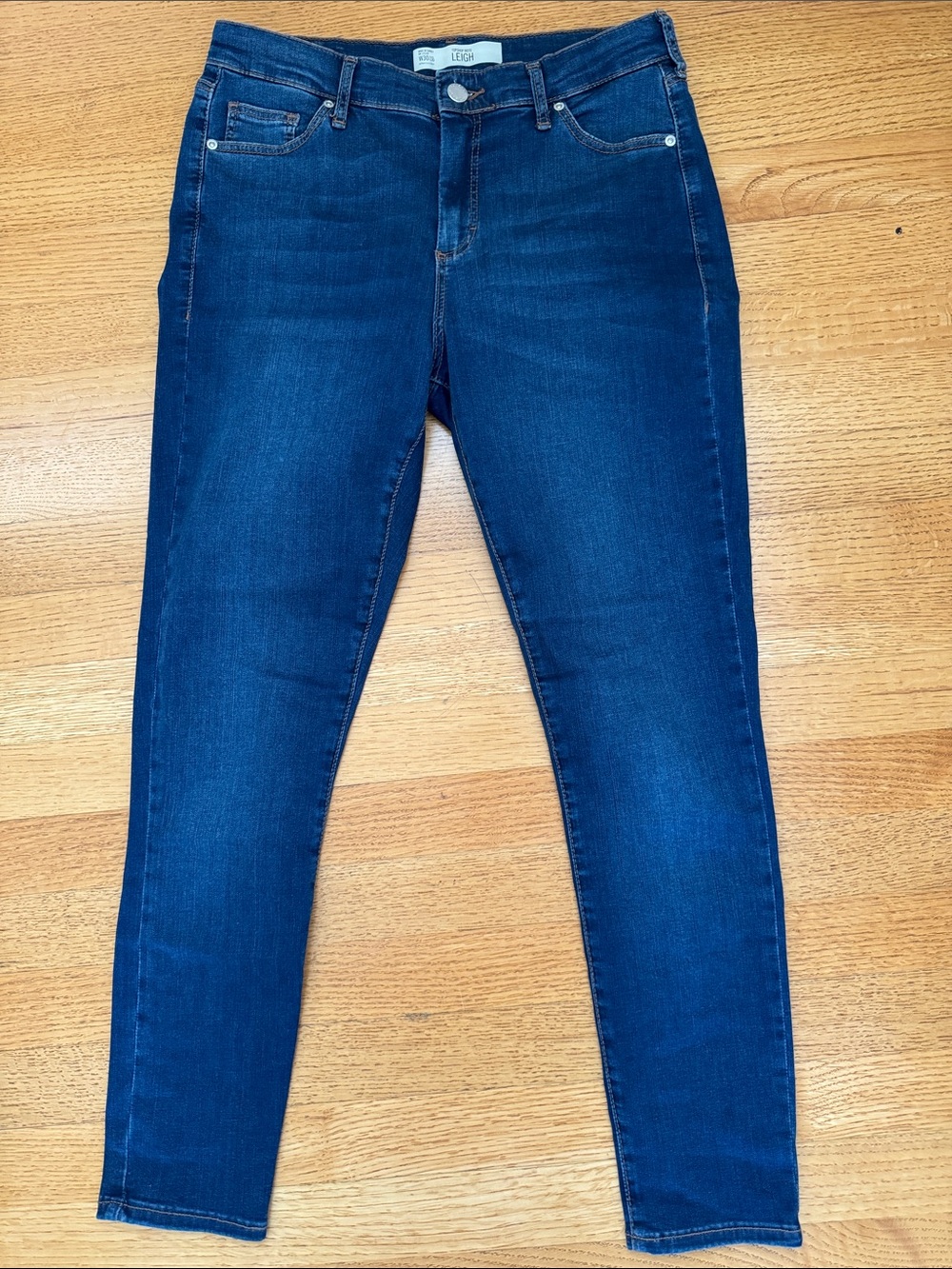 Topshop Moto Leigh Dark Blue Skinny Jeans